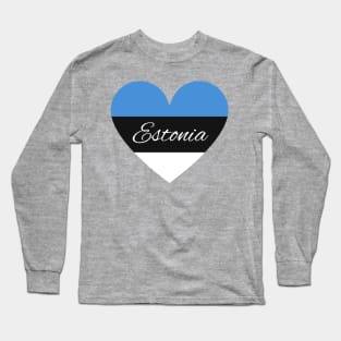 Estonia Heart Flag Long Sleeve T-Shirt